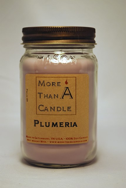 16 oz Mason Jar Soy Candle, Plumeria