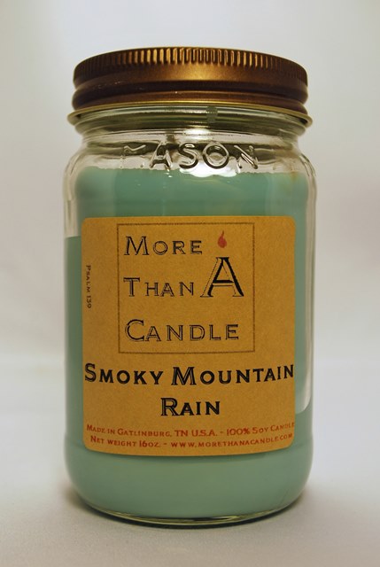 16 oz Mason Jar Soy Candle, Smoky Mountain Rain