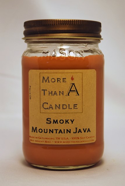 SMJ16M 16 oz Mason Jar Soy Candle, Smoky Mountain Java
