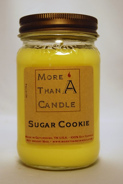 SGC16M 16 oz Mason Jar Soy Candle, Sugar Cookie -  More Than A Candle