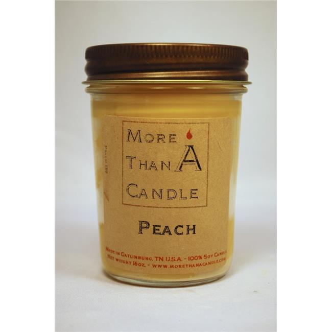 More Than A Candle PCH8J 8 oz Jelly Jar Soy Candle  Peach