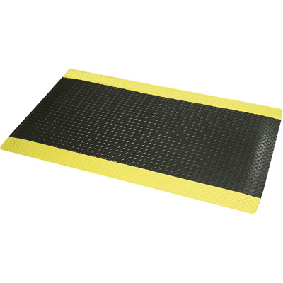 Cushion Trax Ultra Floor Mat - Black & Yellow - 2 x 3 ft. - Eco-Friendly Design