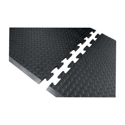 171340 Diamond Top Interlock Floor Mat - 28 x 31 in. End, Black - Model No. 545E2821BL