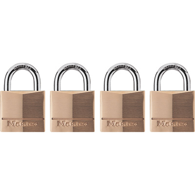 178670 Brass Padlocks - 4 Pack, Keyed Alike - Model No. 140Q