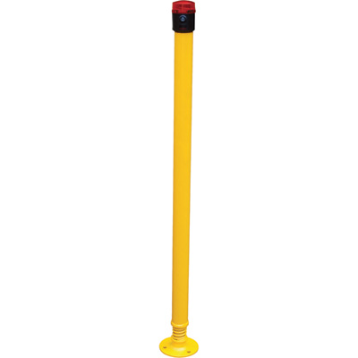 856560 Spring Loaded Steel Bollard with Beeper & Strobe Light - 42 in., 2.50 in. dia. - Model No. SPBOL-42-BL