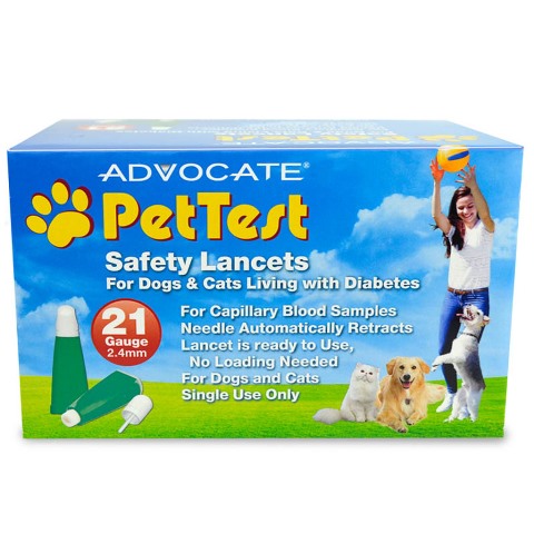 Picture of Advocate PHA00107 2.4 mm PetTest Safety Lancets 21 Gauge - 100 Count box