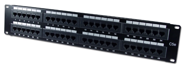 48 Port 350 MHz CAT5e & RJ45 110 Block Patch Panel