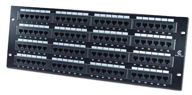 96 Port 350 MHz CAT5e & RJ45 110 Block Patch Panel