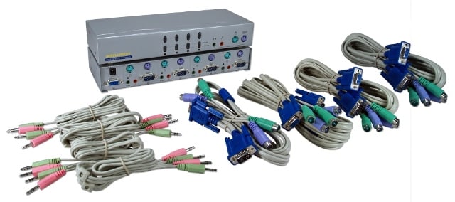 PS-2 4Port KVM Audio Premium Autoswitch with Combo Cable