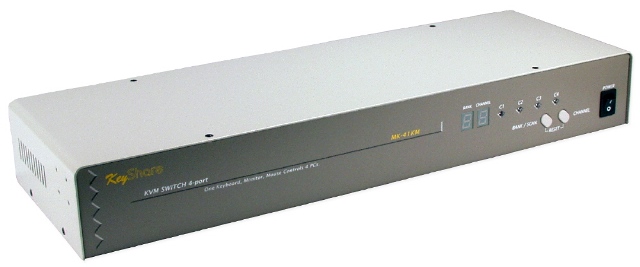 PS-2 & PC-AT 4 Port KVM Rack Mountable Autoswitch