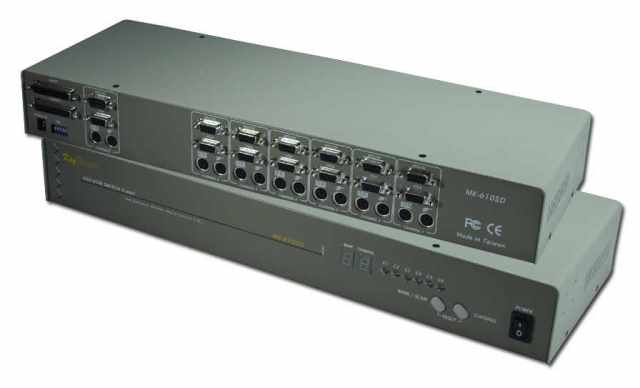 PS-2 & PC-AT 6 Port KVM Rack Mountable Autoswitch with OSD