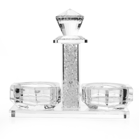Picture of Shonfeld Crystal 15750 Crystal Salt Holder with Broken Glass Style - 5.14 x 2.12 x 4.34 in.