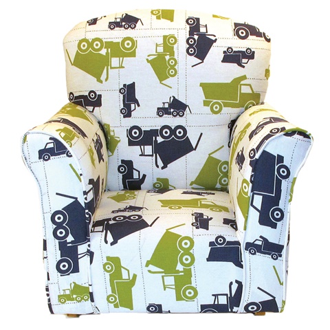 Picture of Brighton Home Furniture CR1000DT Toddler Rocker in Dump Truck Printed Cotton