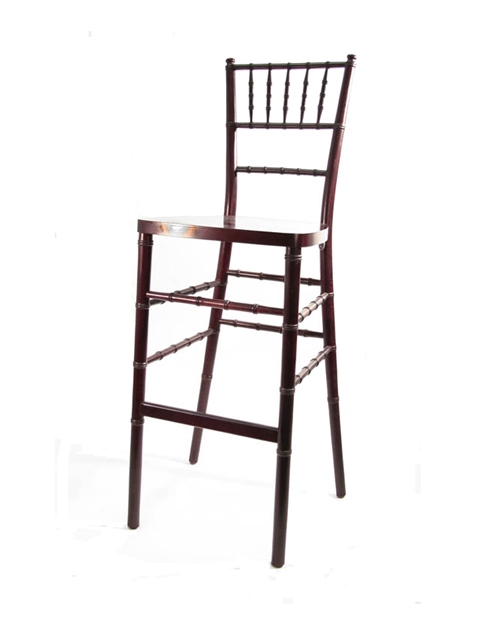 BB-101-RM Mahogany-Wood Chiavari Barstool Mahogany Red
