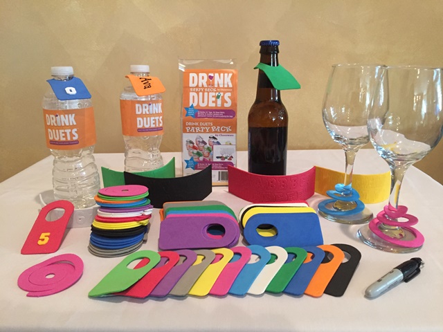 Picture of Drink Duets Party Pack with Bottle ID Tags & Glass Skirts
