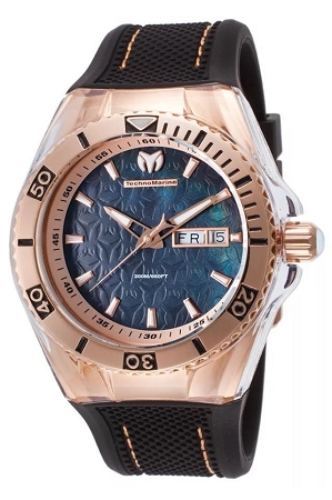 Picture of Technomarine TM-115214 Unisex Monogram & Mother of Pearl Swiss Watch, Rose Gold