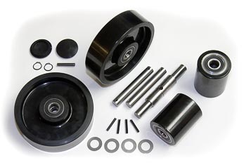 Picture of Crown GWK-PTH50-CK PTH50, Newer PTH50 Complete Wheel Kit for Manual Pallet Jack - Black