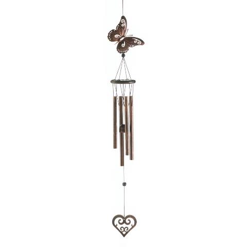 Picture of Home Decor 10017701 Butterfly & Heart Wind Chime