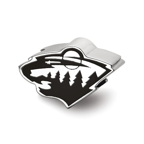 Picture of LogoArt SS500WIL Sterling Silver NHL Minnesota Wild Wild Head Enameled Logo Bead