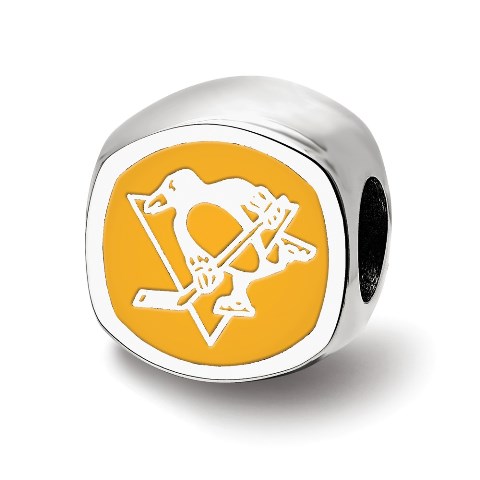 Picture of LogoArt SS501PEN Sterling Silver NHL Pittsburgh Penguins Cushion Shaped Logo Bead