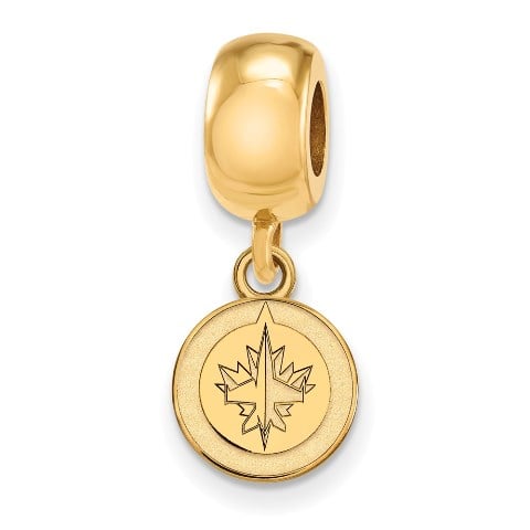 Picture of LogoArt GP018JTS Sterling Silver with Gold Plated NHL Winnipeg Jets Extra Small Dangle Bead Charm