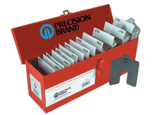 Stainless Steel Slotted Shim Mini Assortment - Size A - 2 x 2 in., 130 Per Pack