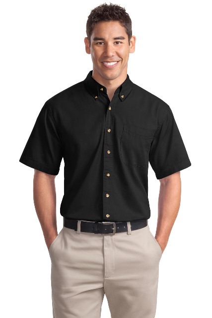 S500T Short Sleeve Twill Shirt - Black - Extra Small - Professional Look