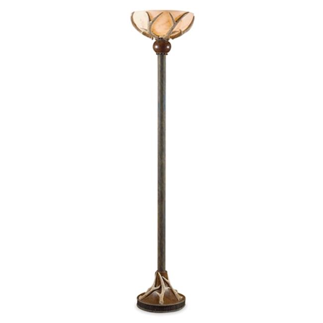 Antler Torchiere Floor Lamp, Antique Brass Torchiere Floor Lamp
