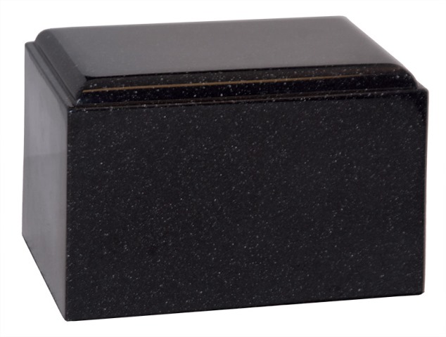 Cultured Granite Cremation Cumulus Adult Urn, Black