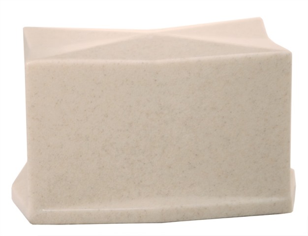 Cultured Granite Cremation Diamond Adult Urn, Vanilla Cream
