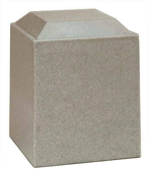 Cultured Granite Cremation Electra Adult Urn, Light Gray