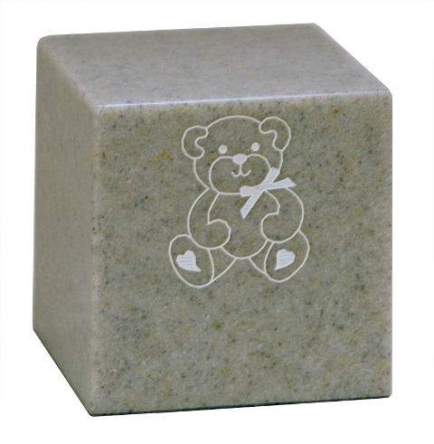 Cultured Granite Cremation Little Sierra Baby Urn, Light Gray
