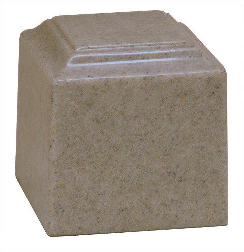 Cultured Granite Cremation Little Bahama Baby Urn, Light Gray