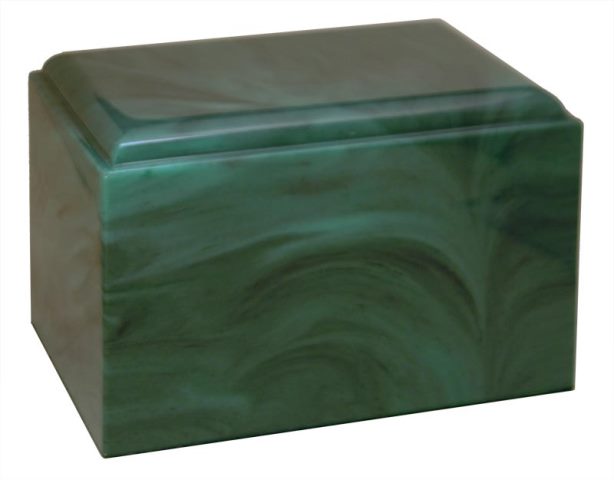 Cultured Marble Cremation Stratus Adult Urn, Emerald