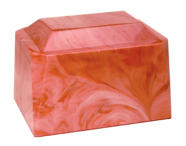 Cultured Marble Cremation Vail Adult Urn, Rose Quartz