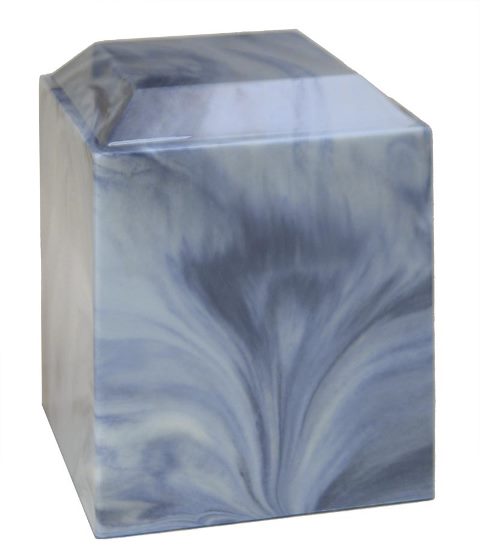 Cultured Marble Cremation Pinnacle Adult Urn, Sky Blue
