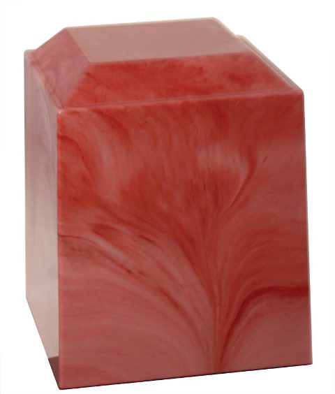 Cultured Marble Cremation Pinnacle Adult Urn, Rose Quartz