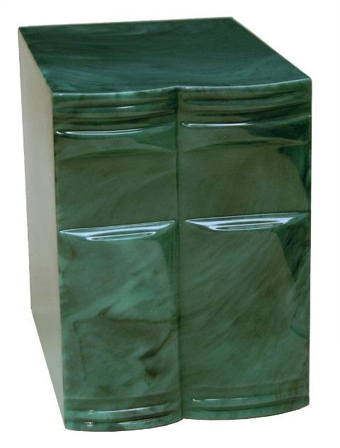 Cultured Marble Cremation Othello Adult Urn, Emerald