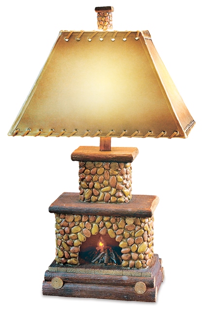 26 in. Stone Fireplace Table Lamp