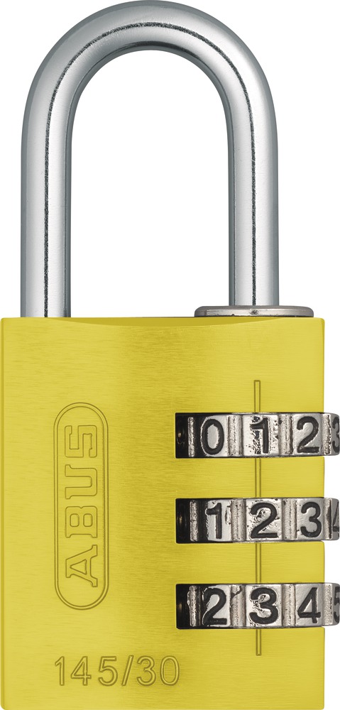 Picture of ABUS 145 by 20 C Aluminum Yellow 3-Dial Resettable Combination Padlock