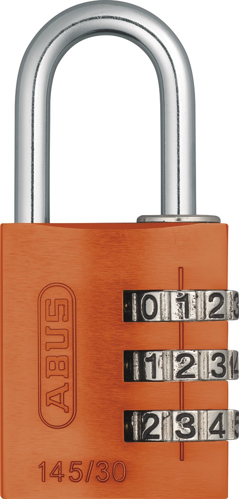 Picture of ABUS 145 by 20 C Aluminum Orange 3-Dial Resettable Combination Padlock