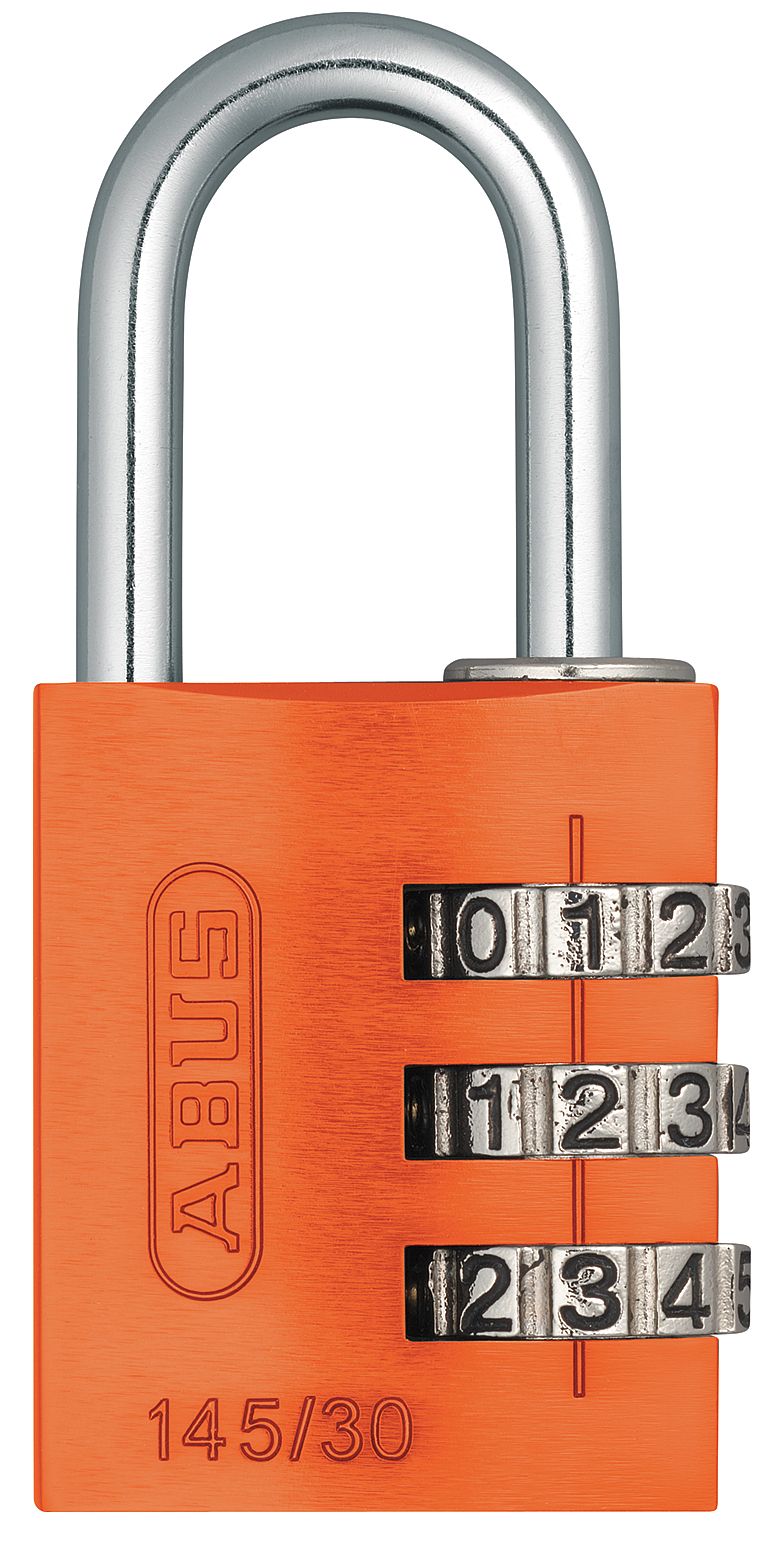 Picture of ABUS 145 by 30 C Aluminum Orange 3-Dial Resettable Combination Padlock