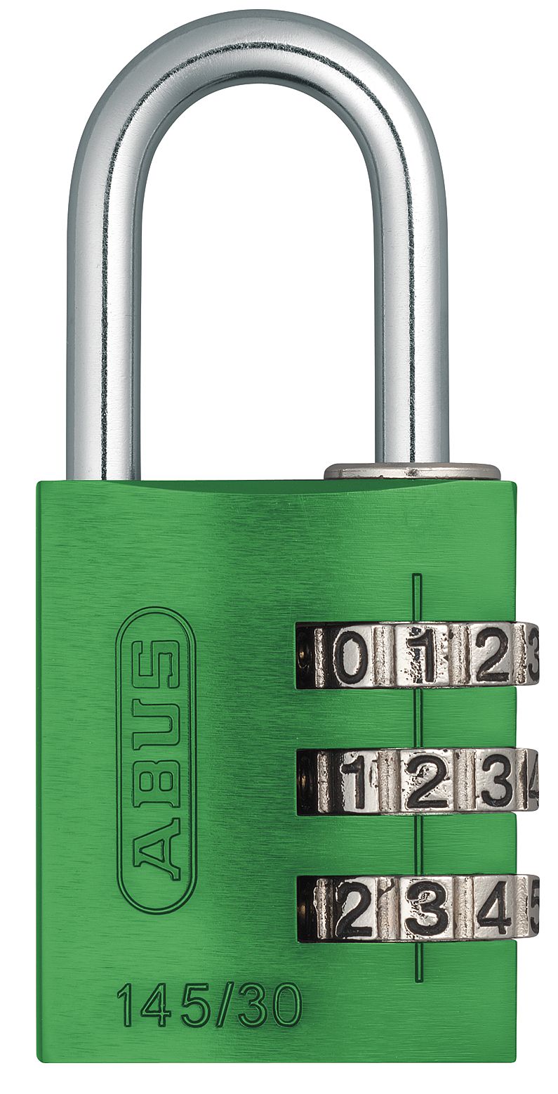 Picture of ABUS 145 by 30 C Aluminum Green 3-Dial Resettable Combination Padlock