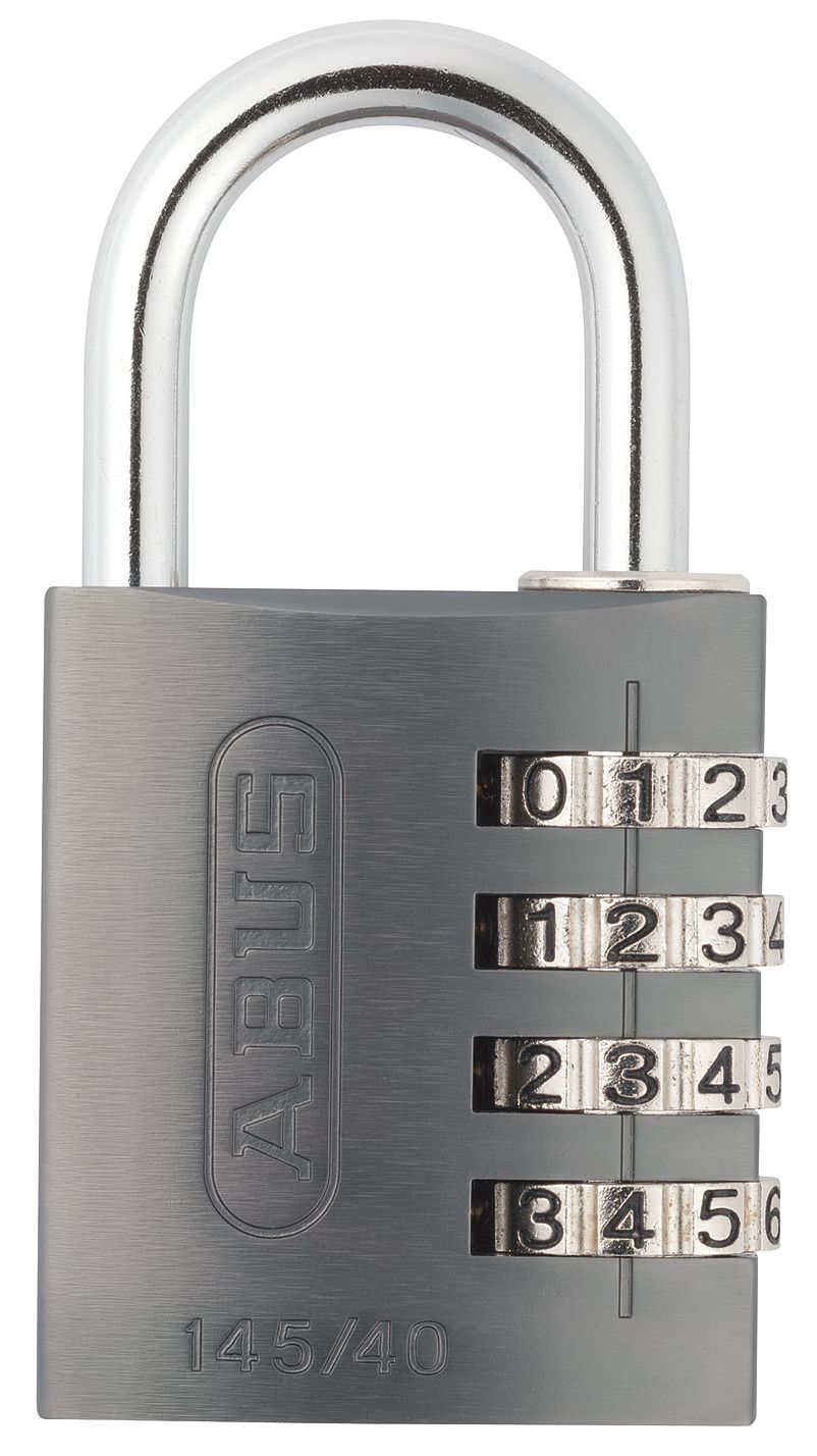 Picture of ABUS 145 by 40 C Aluminum Black 4-Dial Resettable Combination Padlock