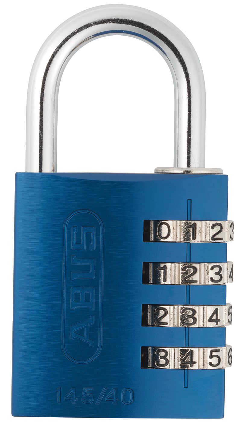 Picture of ABUS 145 by 40 C Aluminum Blue 4-Dial Resettable Combination Padlock
