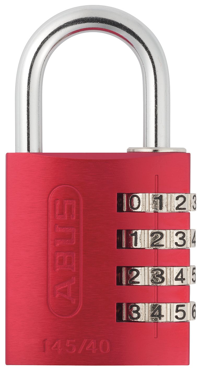 Picture of ABUS 145 by 40 C Aluminum Red 4-Dial Resettable Combination Padlock