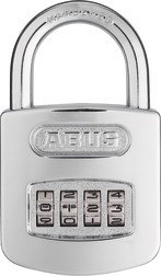 Picture of ABUS 160 by 50 Chrome 4-Dial Resettable Combination Padlock