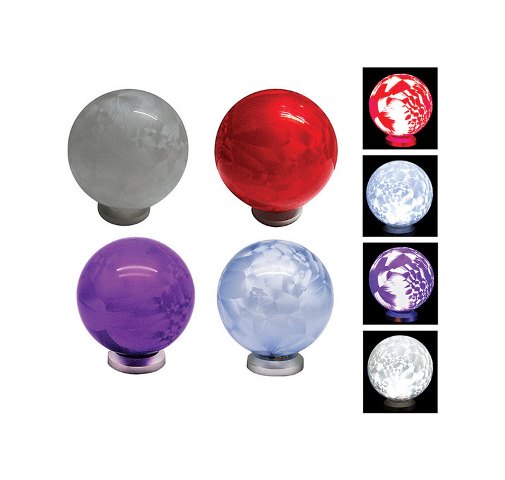 Alpine TYG108A 6 in. Frosted Glass Garden Globe with LED Lights - pack of 4