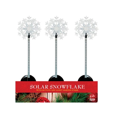 Picture of Alpine QLP232BB-12 Solar Snowflake Flashing Garden Stakes - pack of 12