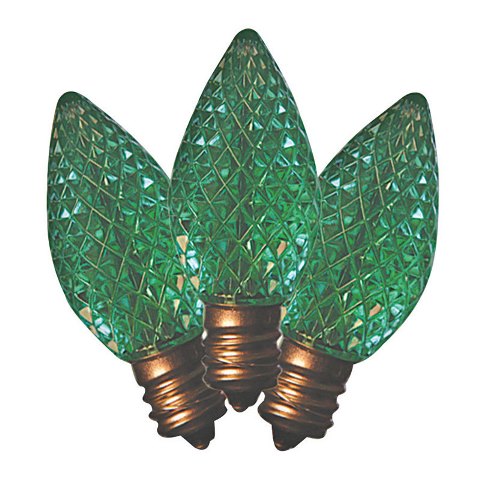 BU25LEDFC7-TGRA BX25 C7 LED Christmas Replacement Bulb Green